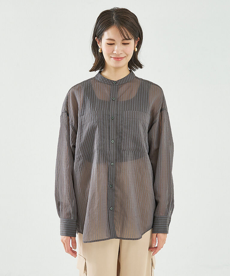 abahouse mavie「シアーオーバーシャツ」|シャツ・ブラウス|