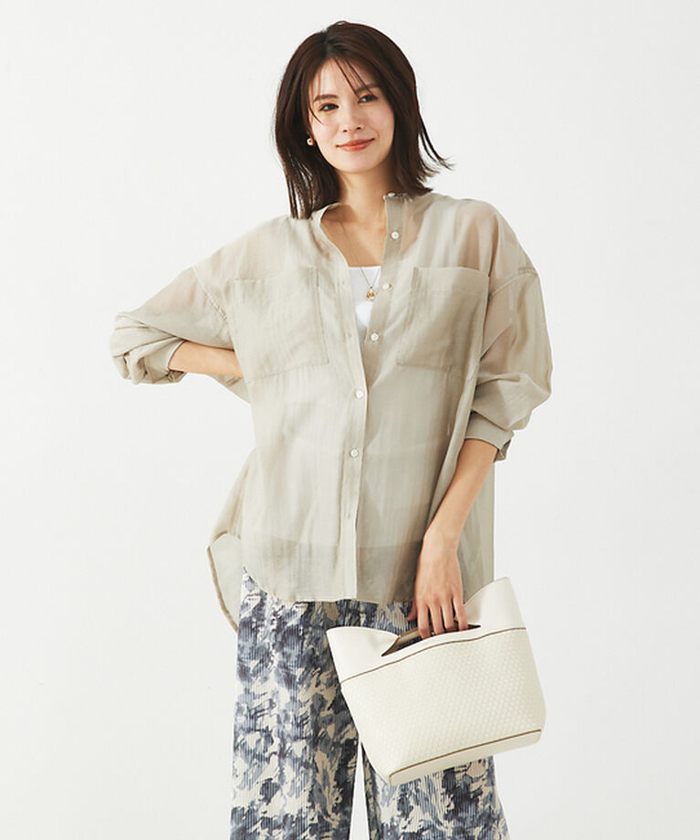 abahouse mavie「シアーオーバーシャツ」|シャツ・ブラウス|