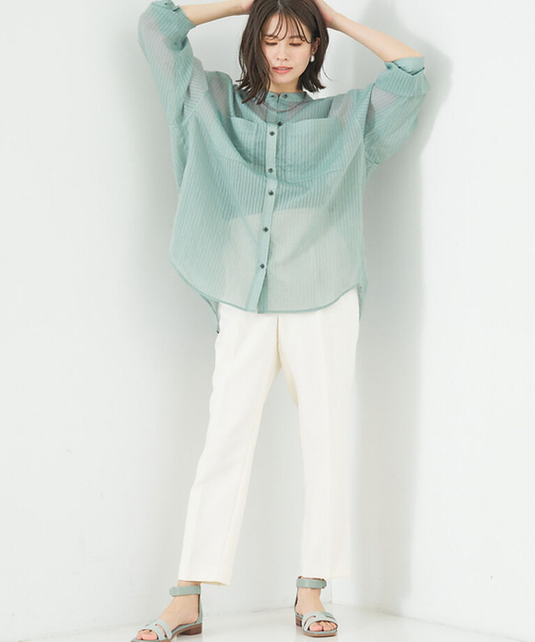abahouse mavie「シアーオーバーシャツ」|シャツ・ブラウス|