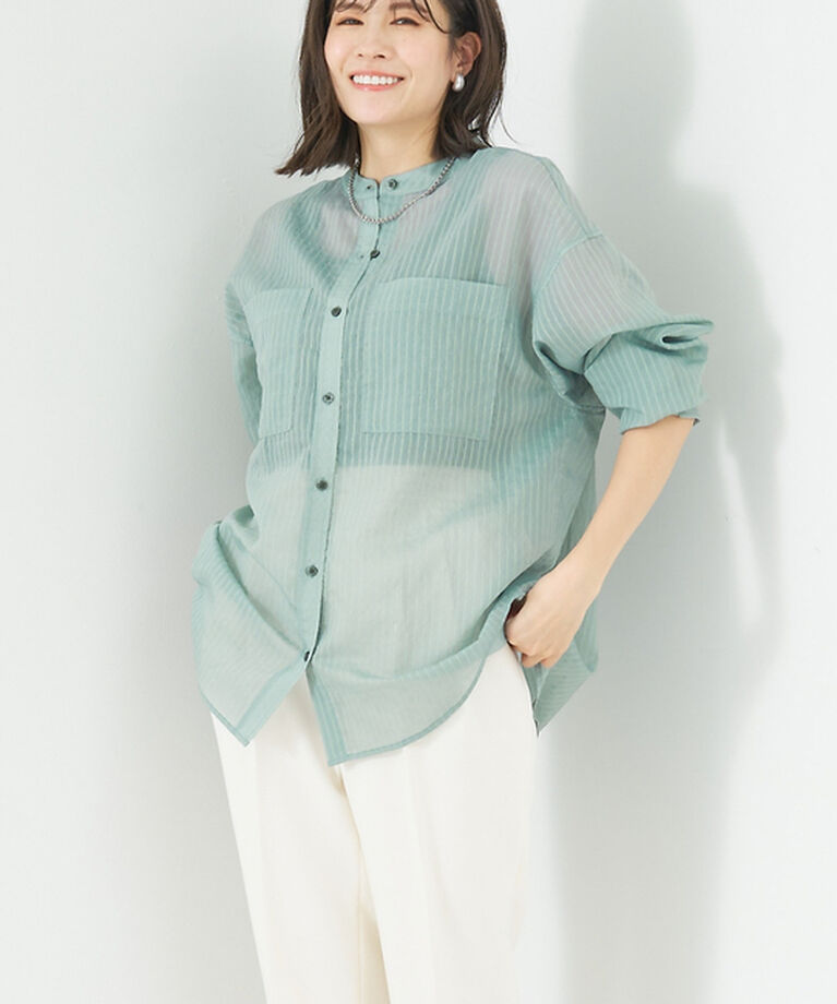 abahouse mavie「シアーオーバーシャツ」|シャツ・ブラウス|