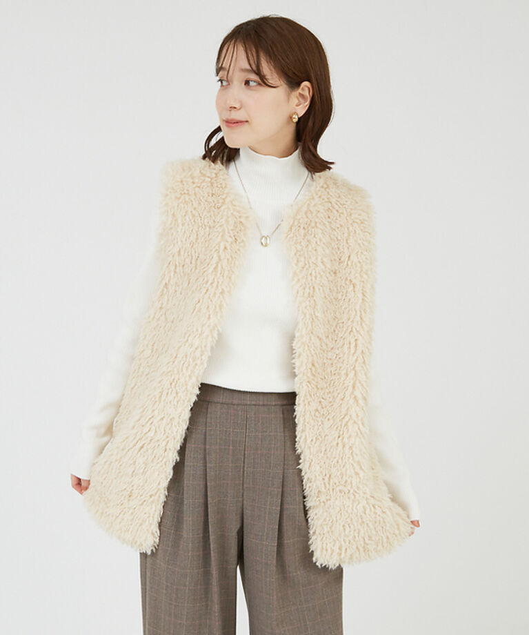abahouse mavie「フェイクファーベスト」|その他|