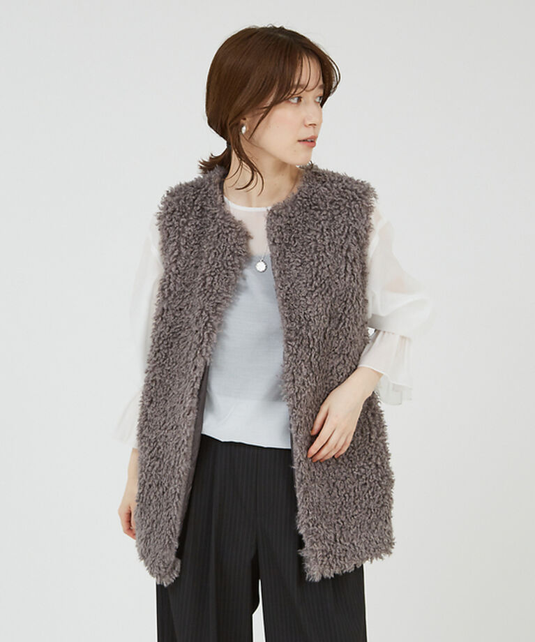 abahouse mavie「フェイクファーベスト」|その他|