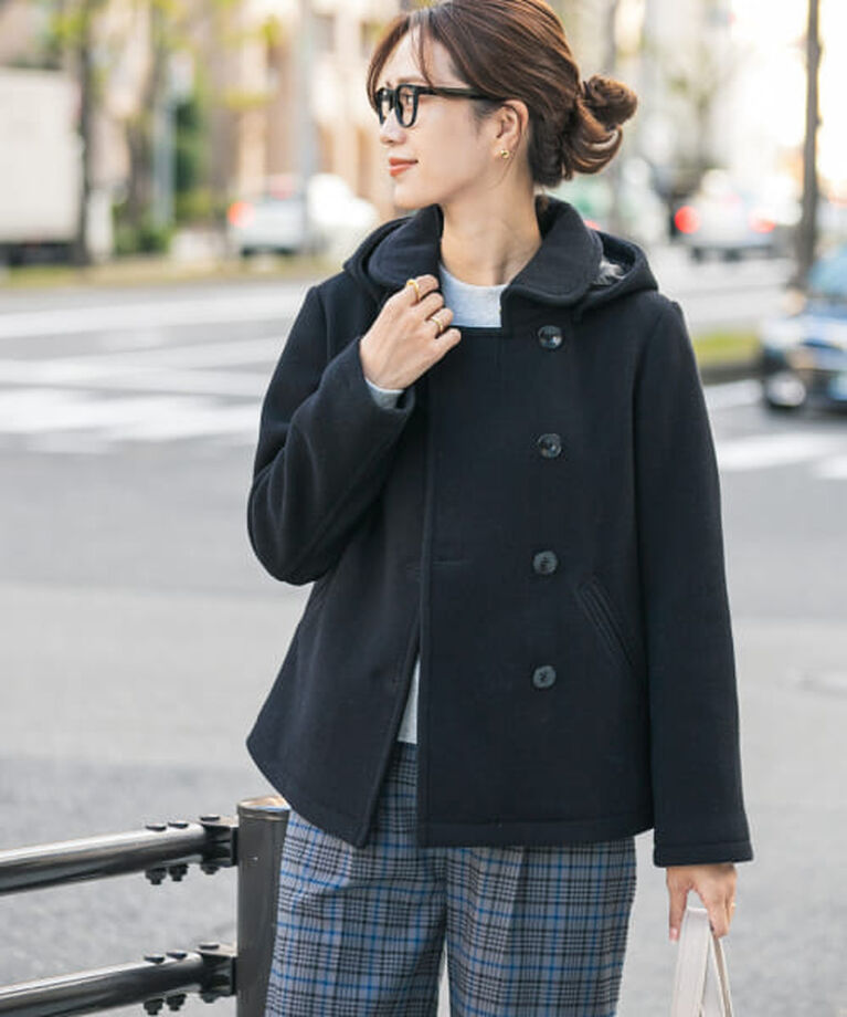 URBAN RESEARCH DOORS「DOORS ショールカラー2WAYショートコート」|ノーカラーコート|