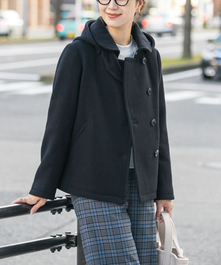 URBAN RESEARCH DOORS「DOORS ショールカラー2WAYショートコート」|ノーカラーコート|