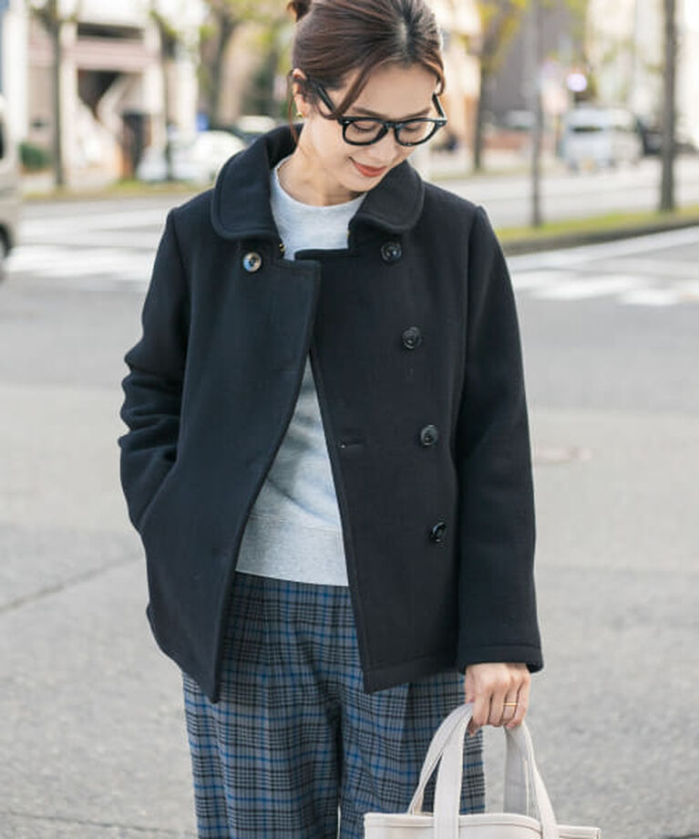 URBAN RESEARCH DOORS「DOORS ショールカラー2WAYショートコート」|ノーカラーコート|