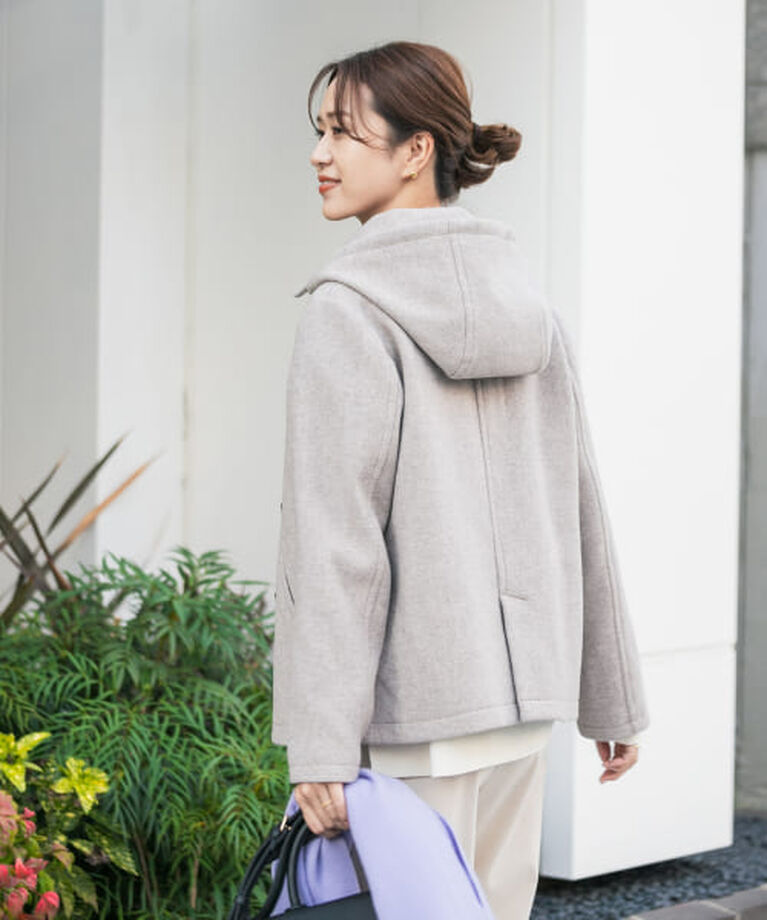 URBAN RESEARCH DOORS「DOORS ショールカラー2WAYショートコート」|ノーカラーコート|