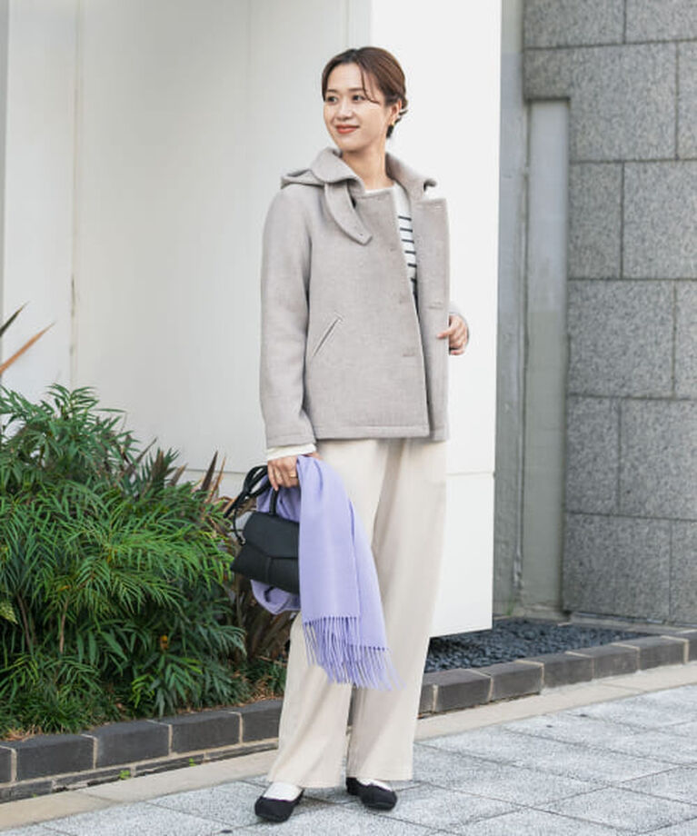 URBAN RESEARCH DOORS「DOORS ショールカラー2WAYショートコート」|ノーカラーコート|