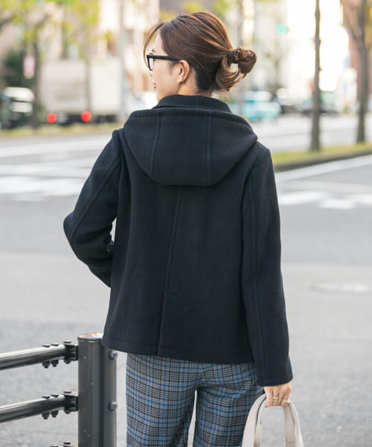 URBAN RESEARCH DOORS「DOORS ショールカラー2WAYショートコート」|ノーカラーコート|
