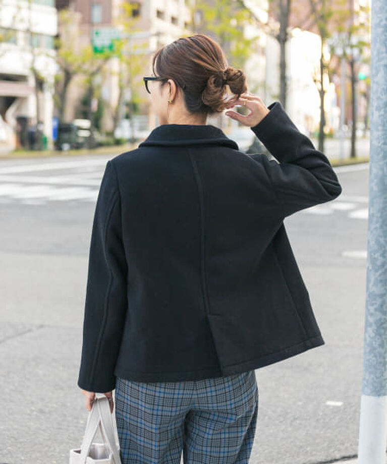 URBAN RESEARCH DOORS「DOORS ショールカラー2WAYショートコート」|ノーカラーコート|