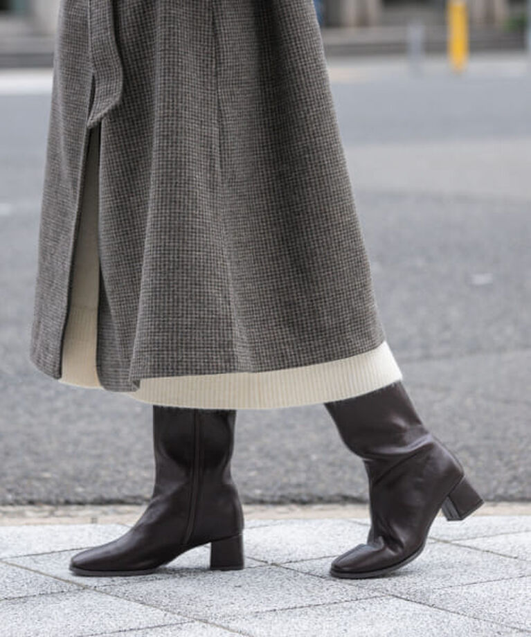SENSE OF PLACE by URBAN RESEARCH「SENSE OF PLACE 『消臭』スクエアトゥストレッチロングブーツ」|ショートブーツ|BROWN