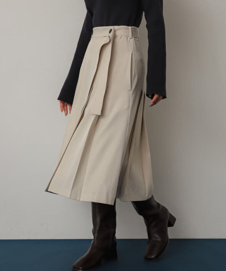 SENSE OF PLACE by URBAN RESEARCH「SENSE OF PLACE プリーツミディスカート」|スカート|GREIGE