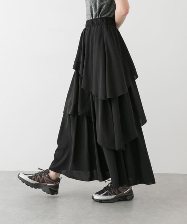 SENSE OF PLACE by URBAN RESEARCH「SENSE OF PLACE アシメティアードスカート」|スカート|BLACK