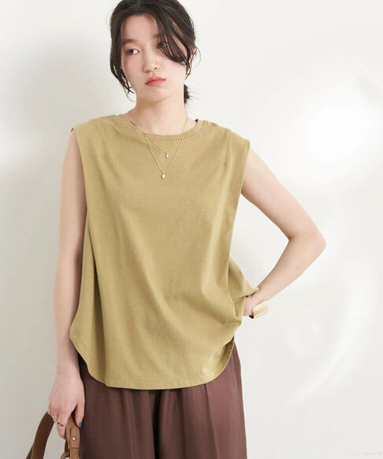 earth music&ecology「袖奥タックカットプルオーバー」|Tシャツ・カットソー|オリーブ
