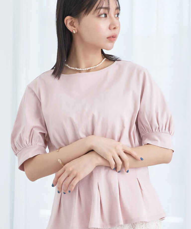 earth music&ecology「前後2WAYウエストペプラムプルオーバー」|Tシャツ・カットソー|Pink