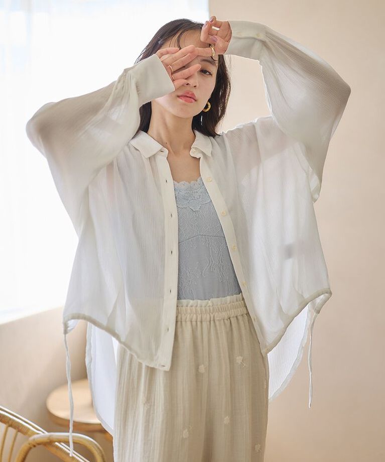 earth music&ecology「レーヨンクレープドロストシャツ」|シャツ・ブラウス|Off White