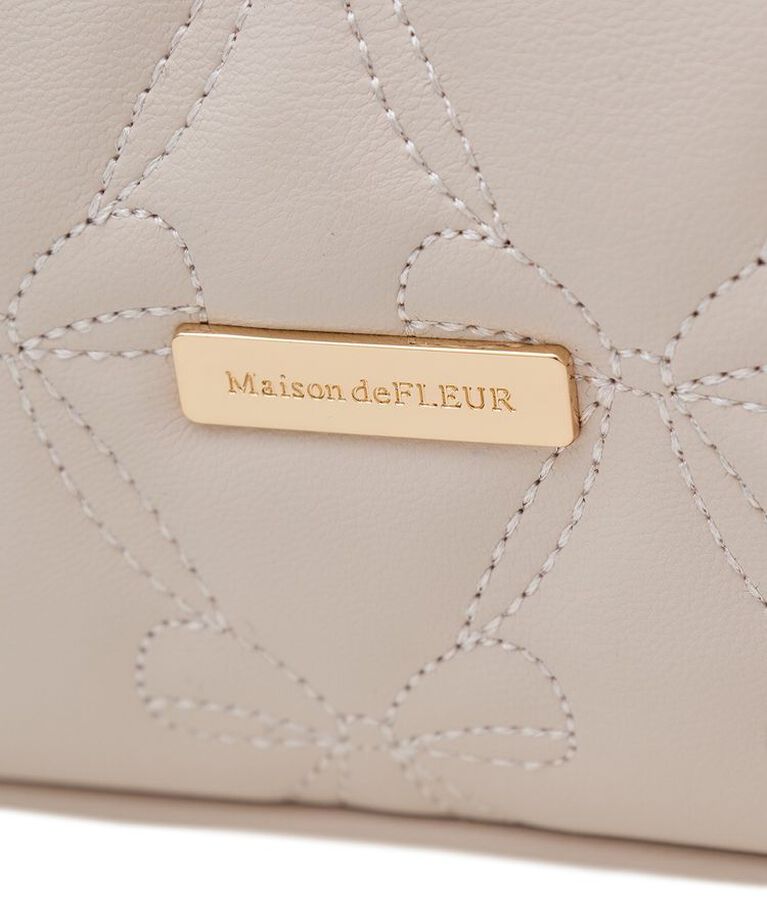 Maison de FLEUR「スカーフ付リボンキルティングトートバッグ」|トートバッグ|