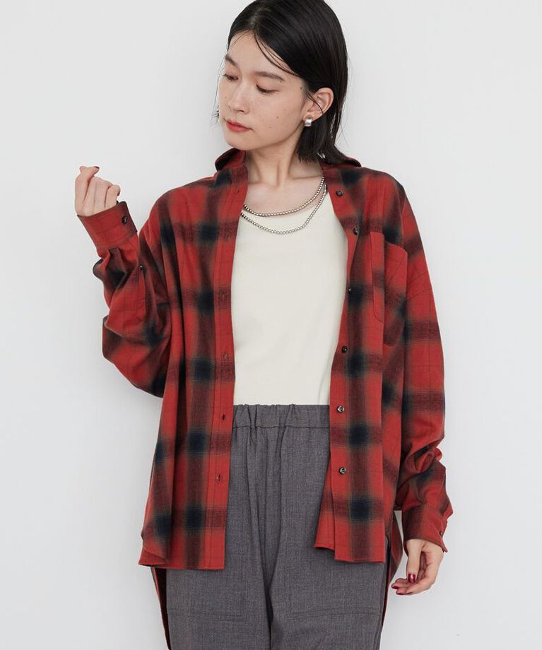 AMERICAN HOLIC「バックタックチェックビエラシャツ」|シャツ・ブラウス|Red