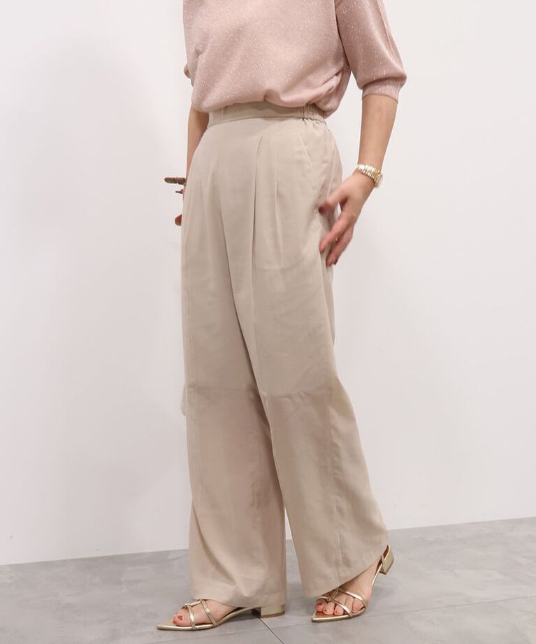 AMERICAN HOLIC「センタープレスシアースラックスパンツ」|その他|Beige
