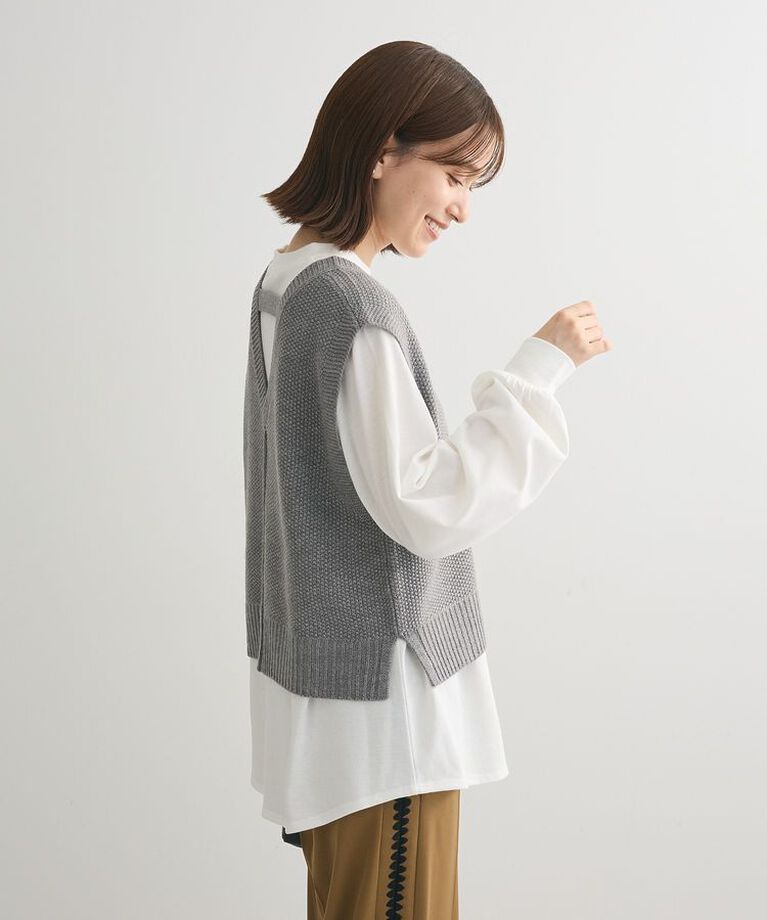 Green Parks「SET2点 ニットベスト+ロンTEE」|Tシャツ・カットソー|