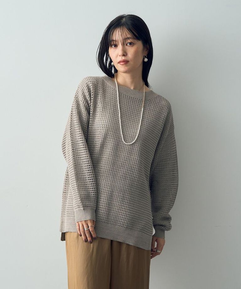 Editt by YECCA VECCA「ラメ混メッシュ編みニット」|ニット・セーター|