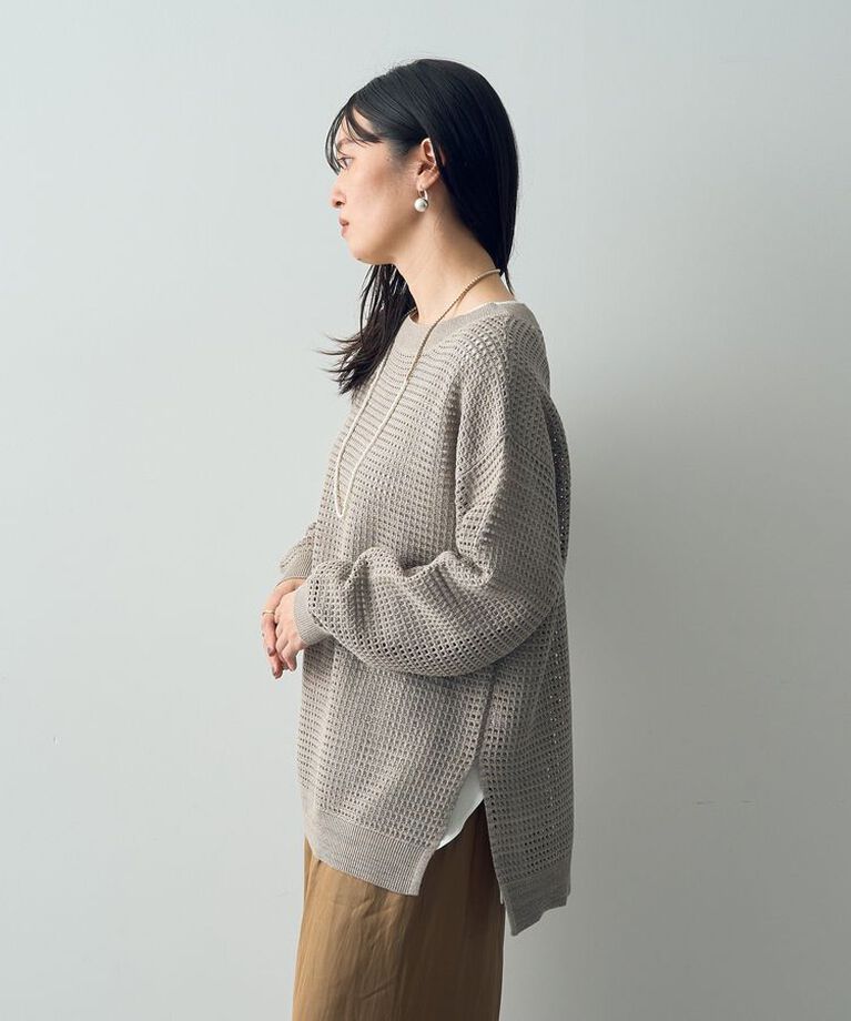 Editt by YECCA VECCA「ラメ混メッシュ編みニット」|ニット・セーター|