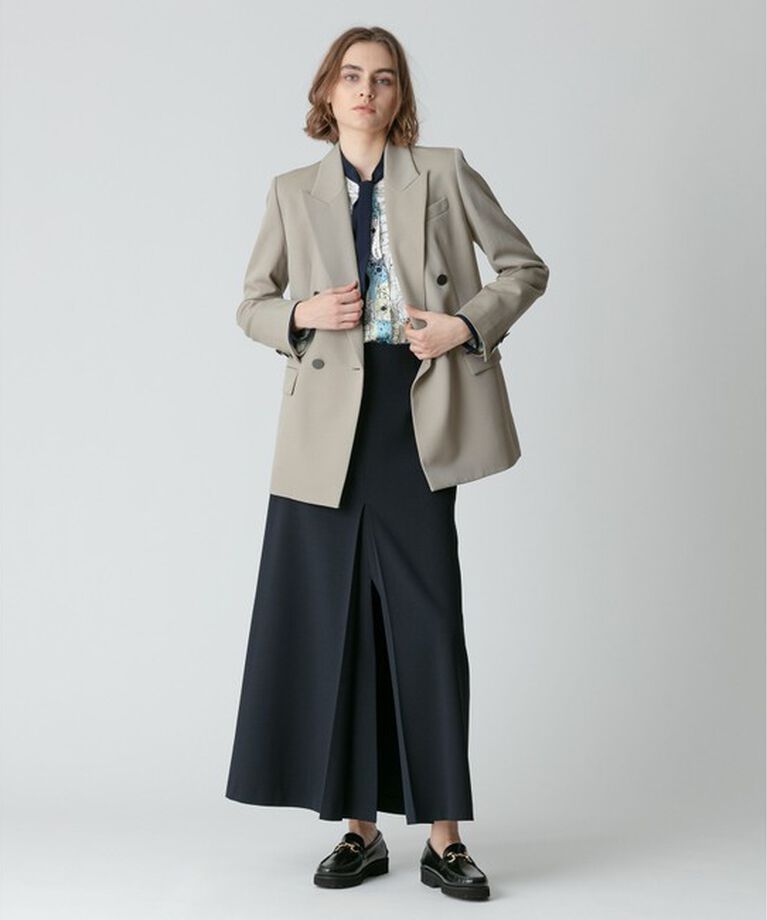 allureville「【セットアップ対応可能】ギャバダブルスリットスカート」|スカート|