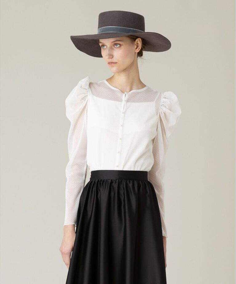 LOULOU WILLOUGHBY「【LOULOU WILLOUGHBY】ドットチュールジコスリーブプルオーバー」|Tシャツ・カットソー|