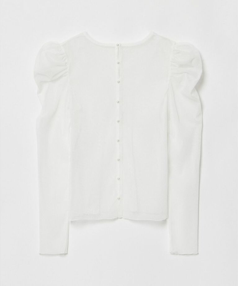 LOULOU WILLOUGHBY「【LOULOU WILLOUGHBY】ドットチュールジコスリーブプルオーバー」|Tシャツ・カットソー|