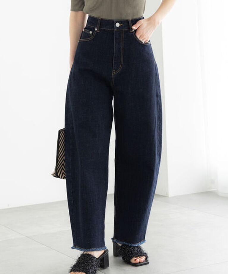 Te chichi「【松井愛莉着用】カーブDenimパンツ《2025summer catalog item》」|その他|ネイビー