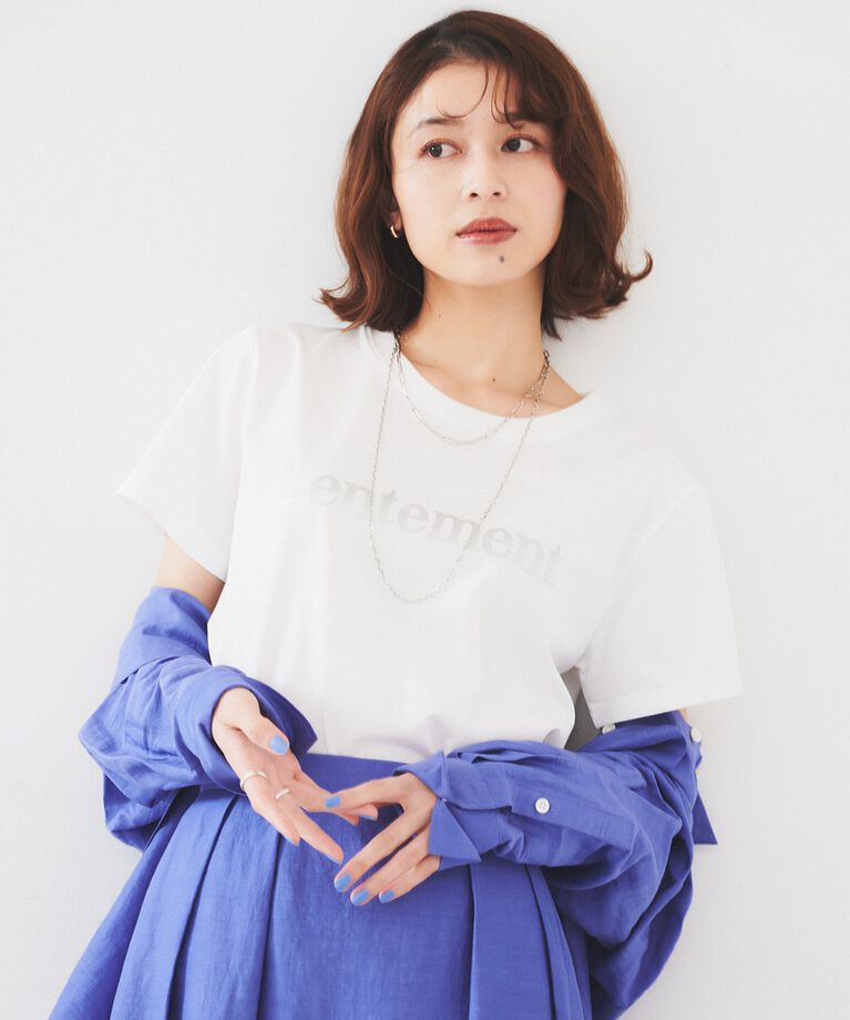 UNTITLED「【洗える/ロゴ】プリントジャージTシャツ」|Tシャツ・カットソー|オフホワイト(103