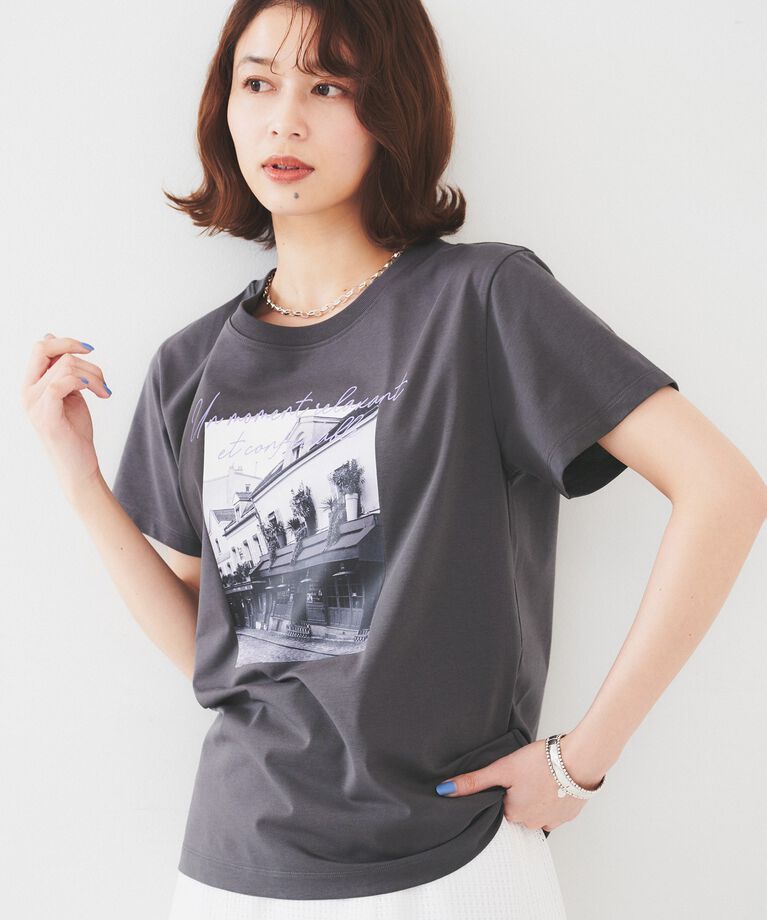 UNTITLED「【洗える/ロゴ】プリントジャージTシャツ」|Tシャツ・カットソー|
