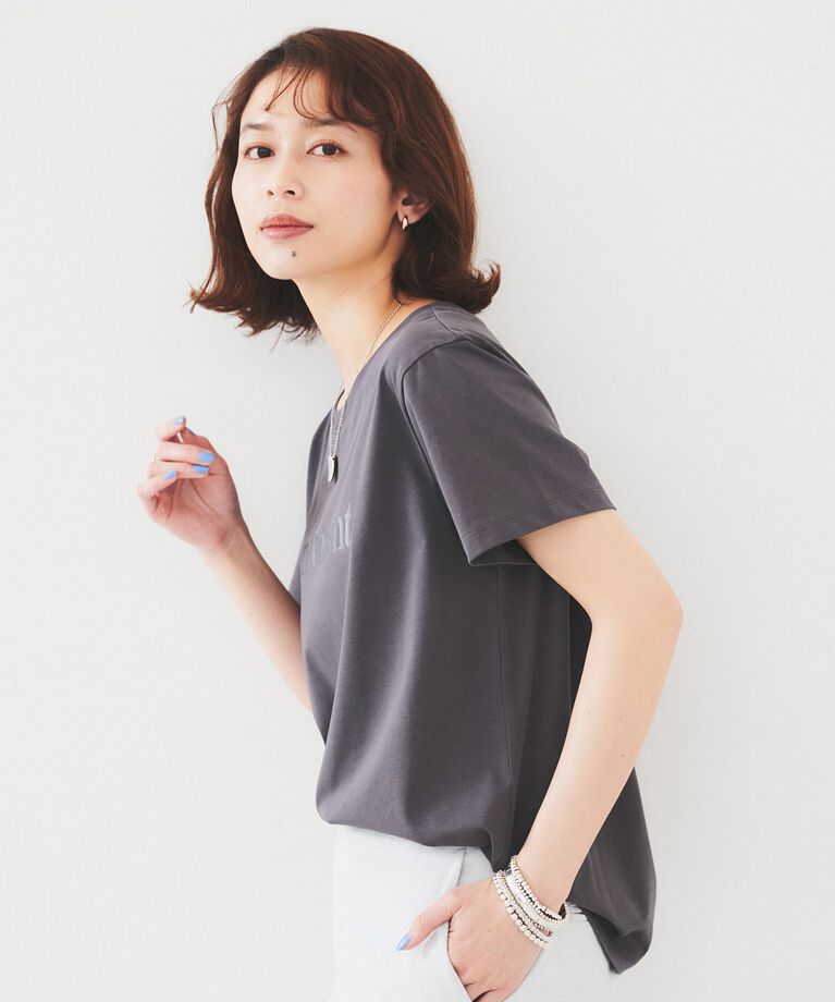 UNTITLED「【洗える/ロゴ】プリントジャージTシャツ」|Tシャツ・カットソー|
