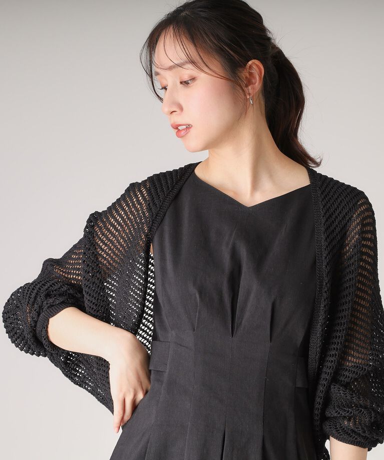 COUP DE CHANCE「【洗える／日本製／和紙の清涼感】ショート丈ニットボレロ」|カーディガン|