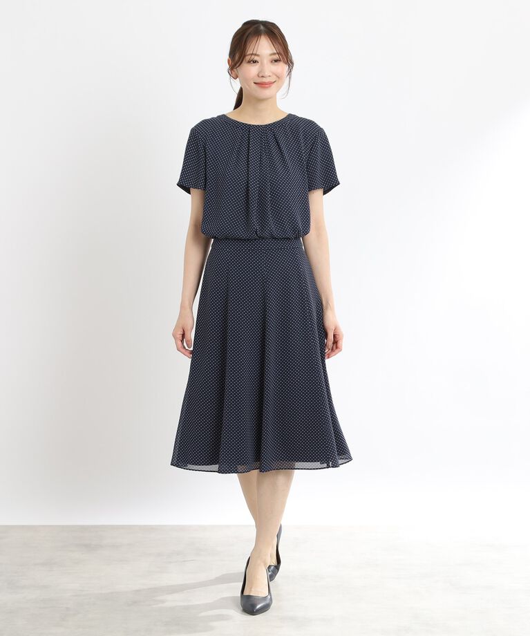 Reflect「【SALE／人気急上昇♪マシンウォッシュ可／セットアップ可能】ドットプリントフレアスカート」|スカート|