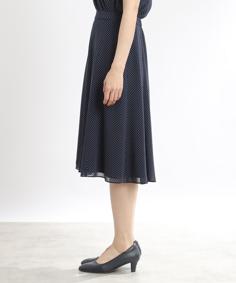 Reflect「【SALE／人気急上昇♪マシンウォッシュ可／セットアップ可能】ドットプリントフレアスカート」|スカート|