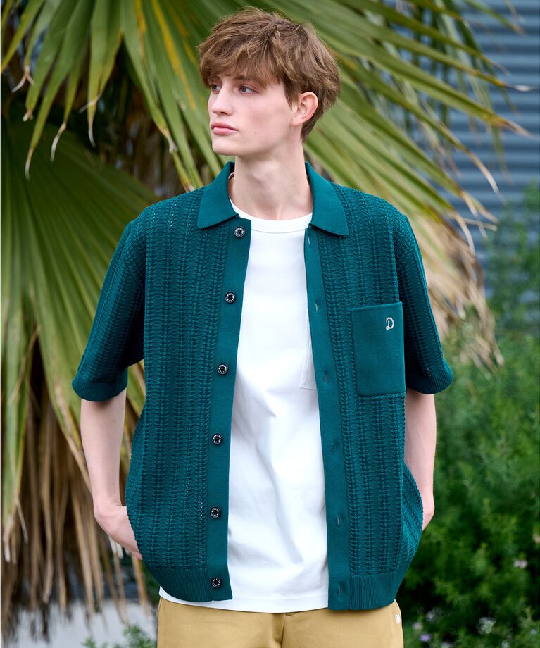 DRESSTERIOR「【Safari5月号掲載】オーガニックコットン キューバニットシャツ」|ニット・セーター|グリーン(024)