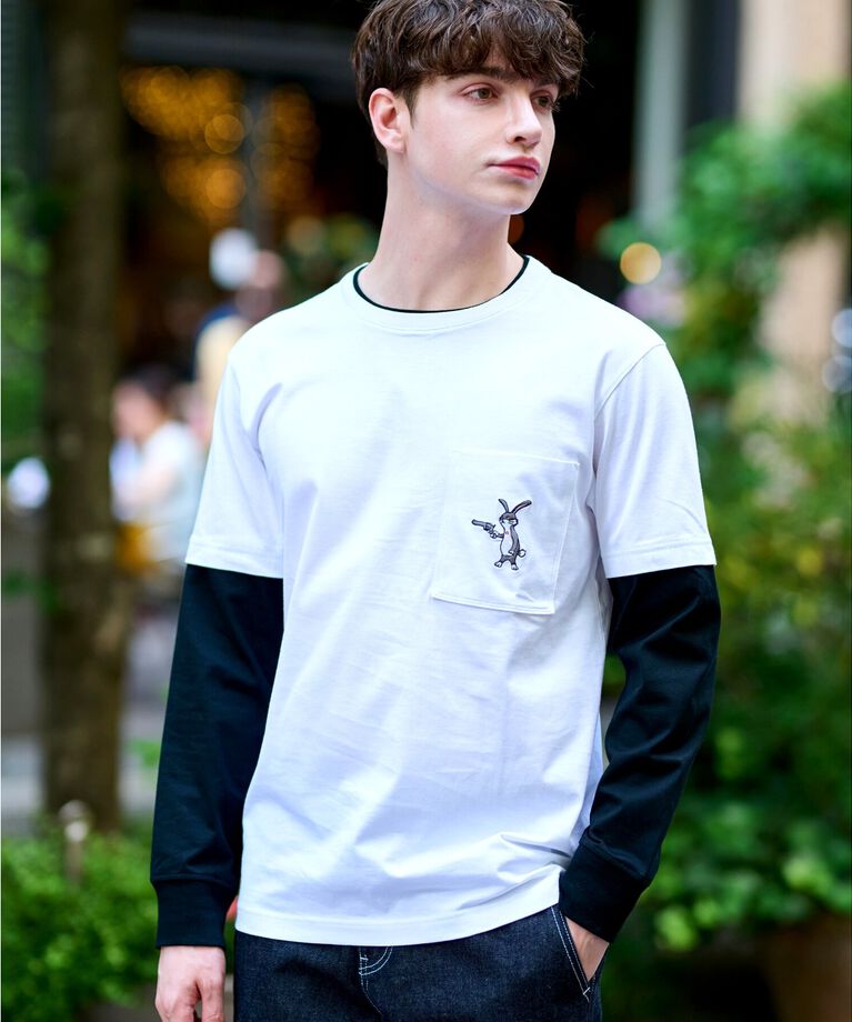 DRESSTERIOR「フェイクレイヤード ロングTシャツ」|Tシャツ・カットソー|ホワイト(701)