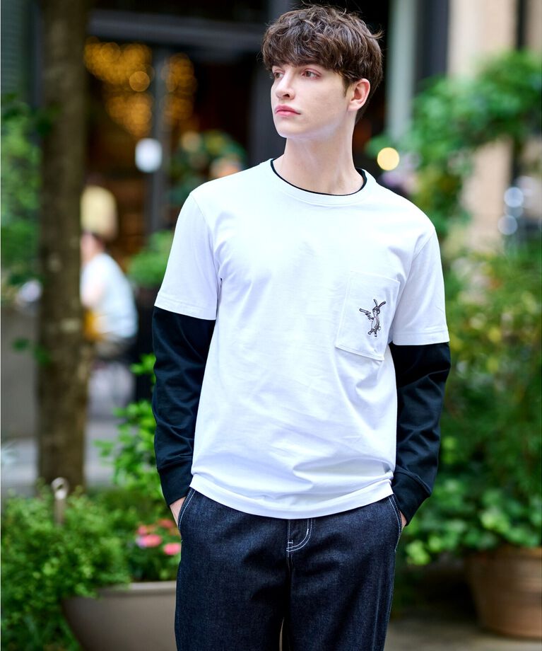 DRESSTERIOR「フェイクレイヤード ロングTシャツ」|Tシャツ・カットソー|