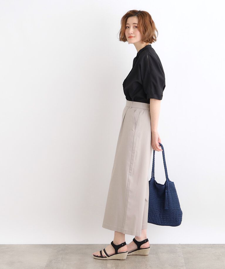 grove「＜接触冷感・多サイズ＞サマーハイパーストレッチクロップドワイドパンツ」|その他|
