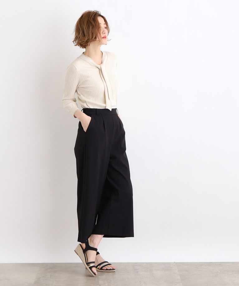 grove「＜接触冷感・多サイズ＞サマーハイパーストレッチクロップドワイドパンツ」|その他|