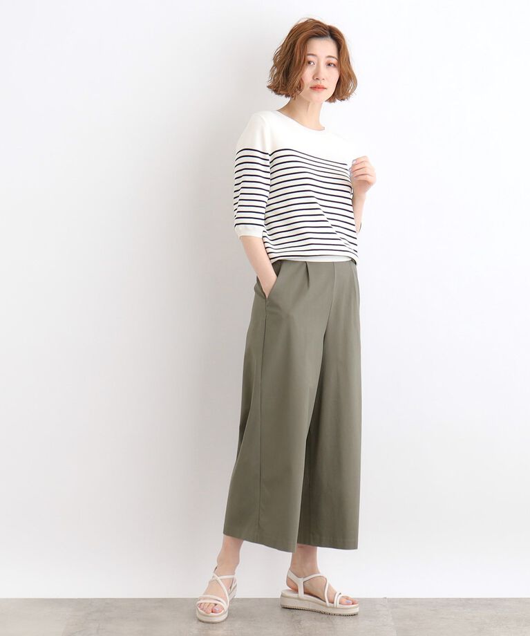 grove「＜接触冷感・多サイズ＞サマーハイパーストレッチクロップドワイドパンツ」|その他|