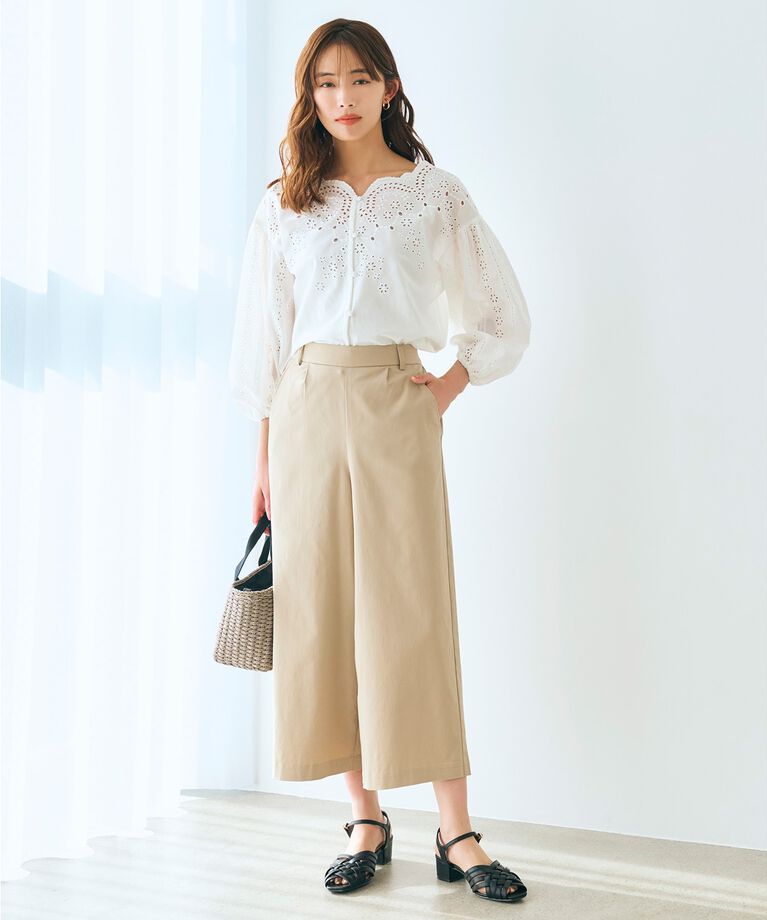 grove「＜接触冷感・多サイズ＞サマーハイパーストレッチクロップドワイドパンツ」|その他|