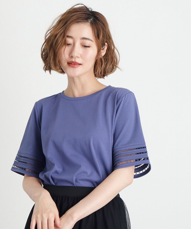 grove「【洗える・接触冷感・UV】袖刺繍デザインTシャツ」|Tシャツ・カットソー|