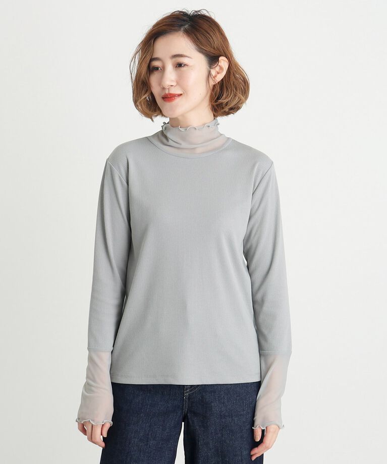 grove「シアー切替ハイネックプルオーバー」|Tシャツ・カットソー|