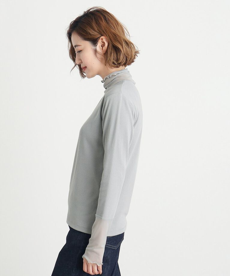 grove「シアー切替ハイネックプルオーバー」|Tシャツ・カットソー|