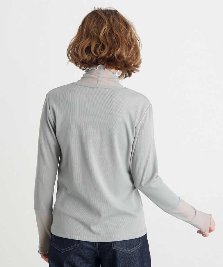 grove「シアー切替ハイネックプルオーバー」|Tシャツ・カットソー|