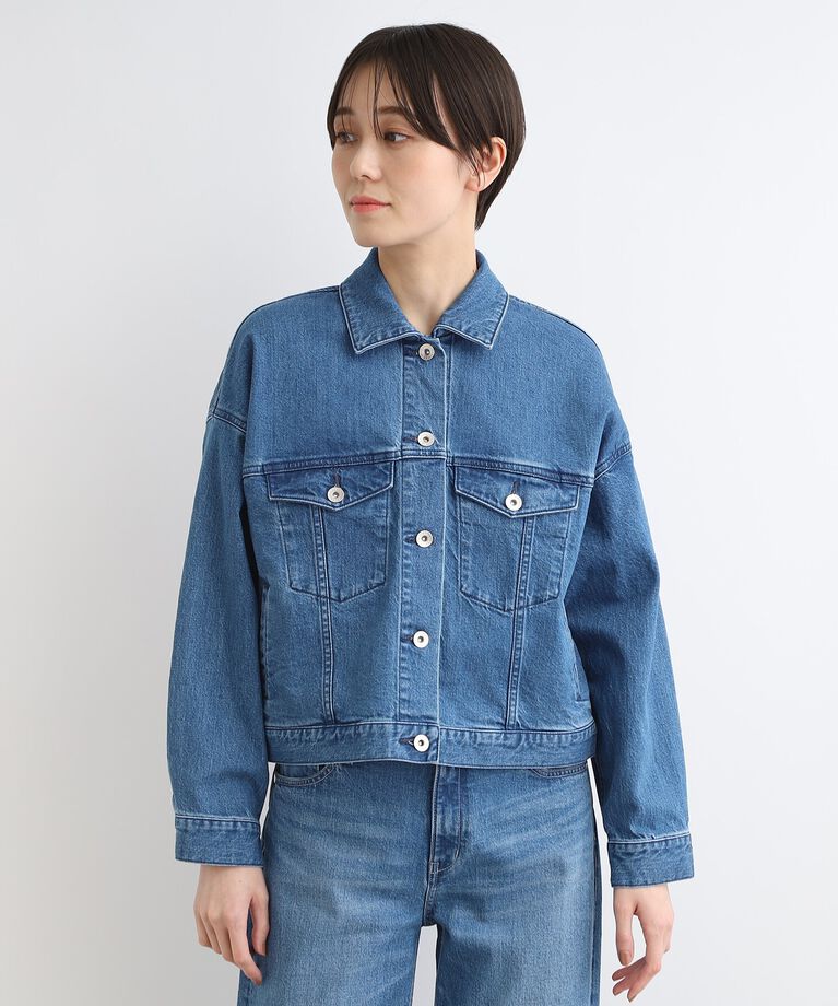 INDIVI「【トレンド！／ストレッチ／SETUP可能】ベーシックデニムジャケット」|デニムジャケット|