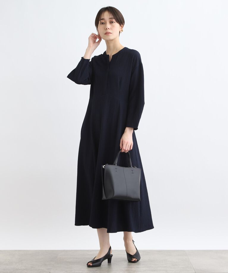 INDIVI「【洗える／SETUP可能／後ろゴム】フィット＆フレアワンピース」|ワンピース|