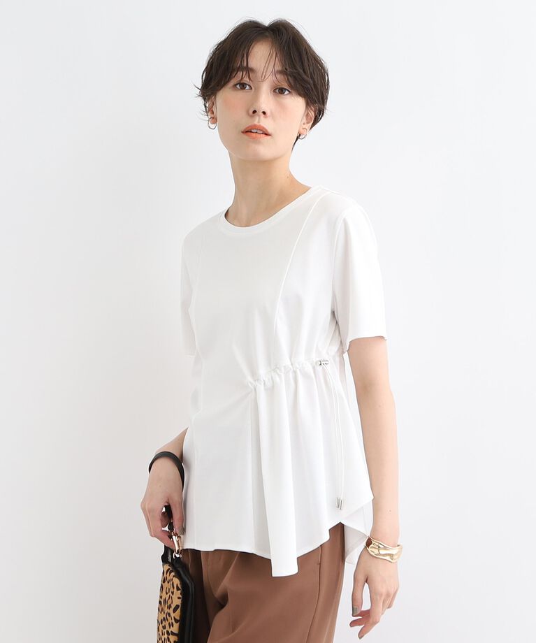 INDIVI「【洗える／トレンド】ドロストデザインTシャツ」|Tシャツ・カットソー|