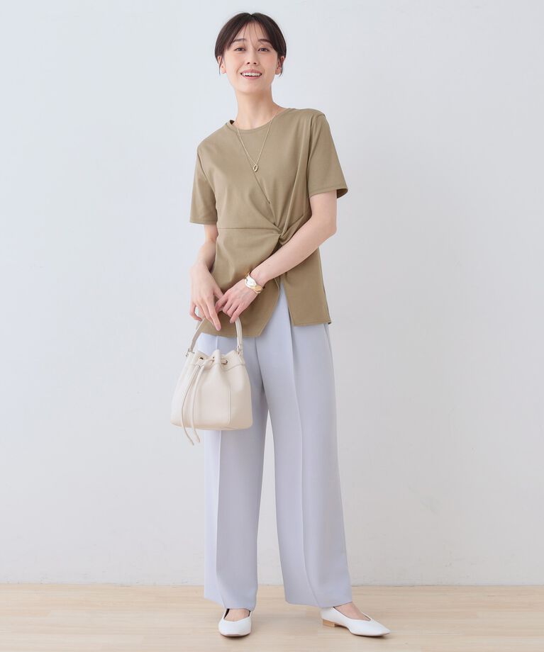 INDIVI「春SALE！【洗える】ねじりデザインTシャツ」|Tシャツ・カットソー|